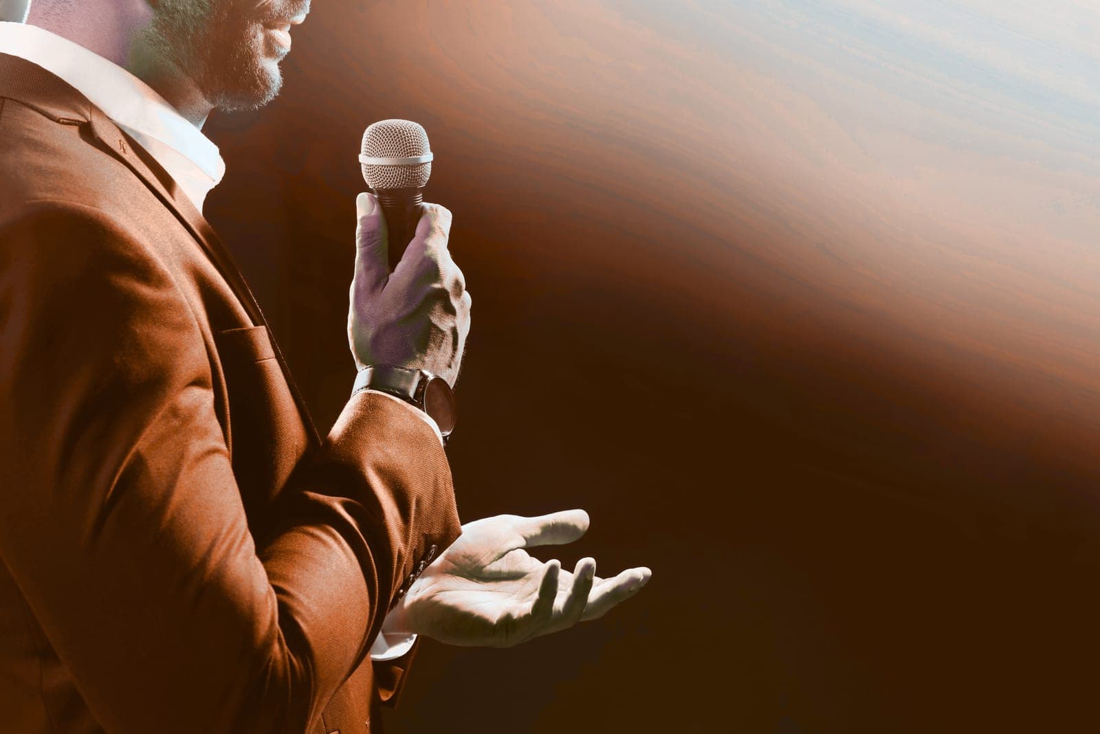 A partner agency taking their speaking slot on the live stage